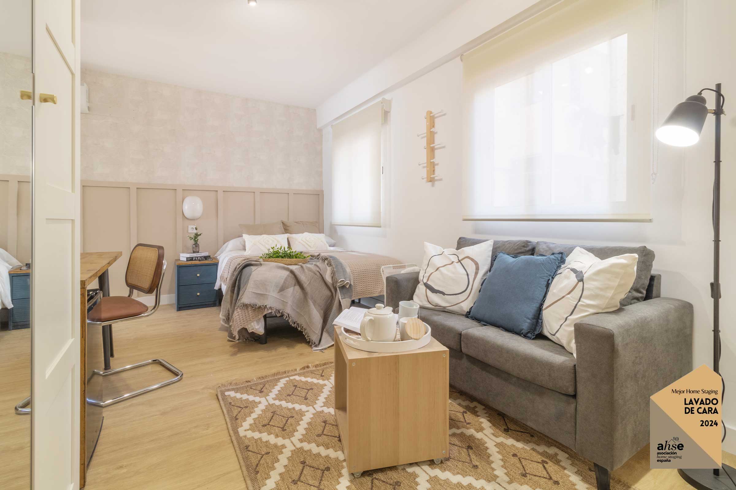Decoración Home Staging en una habitación para alquiler