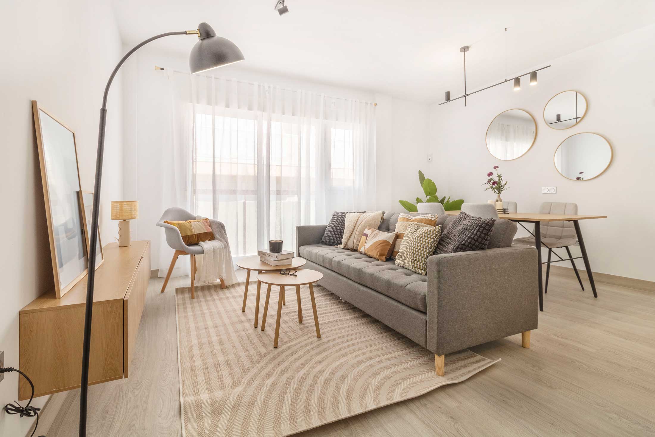 Salón decorado con la técnica Home Staging