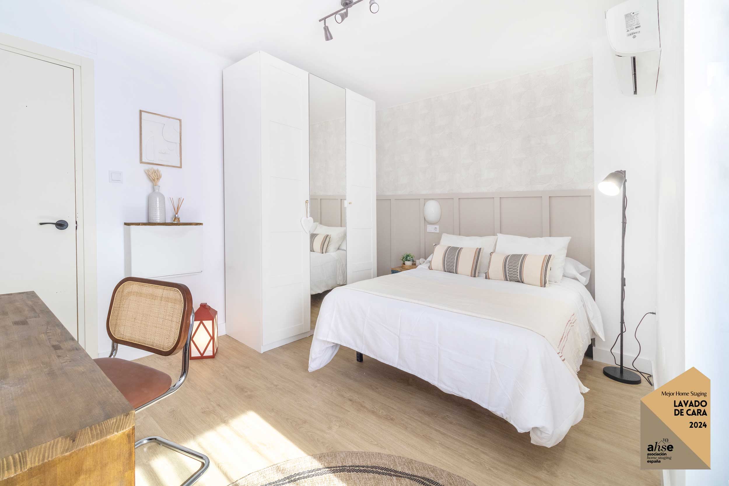 Decoración Home Staging en una habitación para alquiler